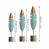 Gold-dipped Nordic Feathers [On A Wooden Base]