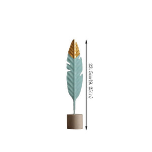 Gold-dipped Nordic Feathers [On A Wooden Base]