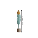 Gold-dipped Nordic Feathers [On A Wooden Base]