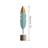 Gold-dipped Nordic Feathers [On A Wooden Base]