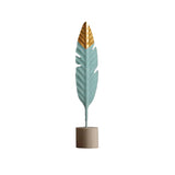 Gold-dipped Nordic Feathers [On A Wooden Base]